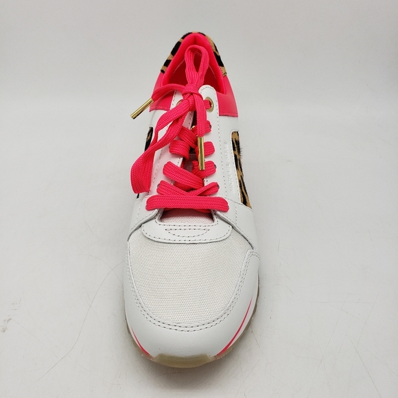 Michael Kors Billie Trainer Neon Pink White Cheeta - Picture 3 of 8